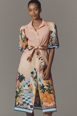 Celina Moon Janeli Collared Midi Dress | Anthropologie