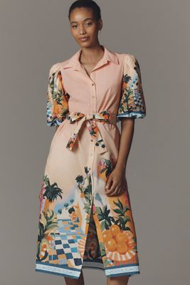 Celina Moon Janeli Collared Midi Dress