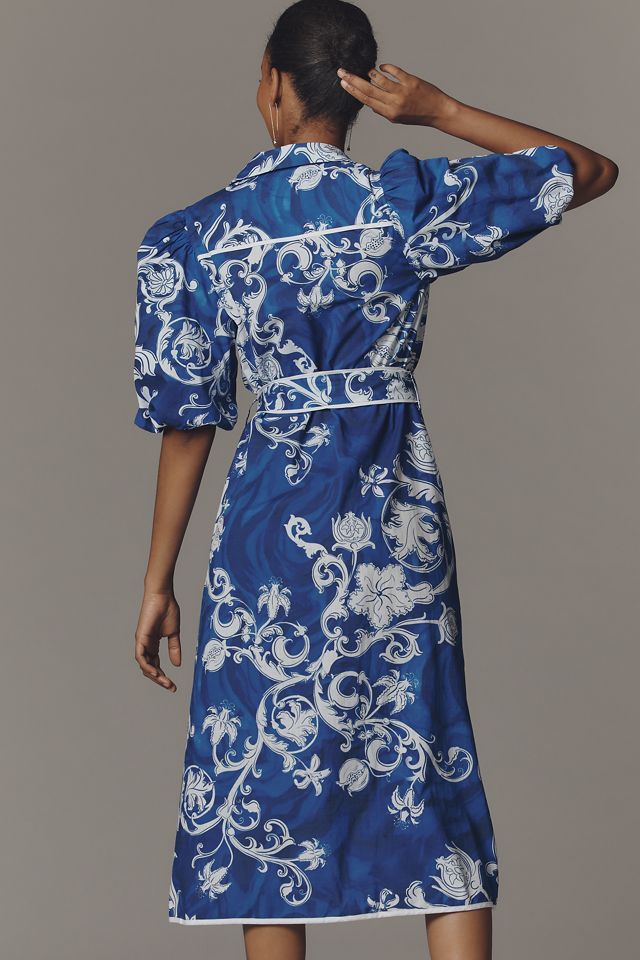 Celina Moon Janeli-Sky Cotton Midi Dress | Anthropologie