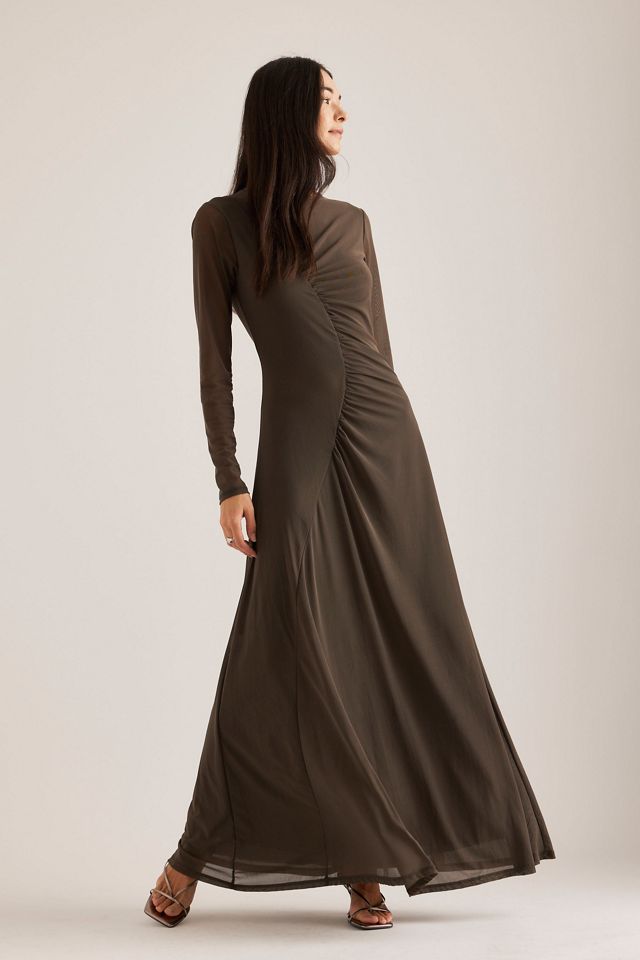 Samsoe Samsoe Saandrea Ruched Mesh Maxi Dress #3