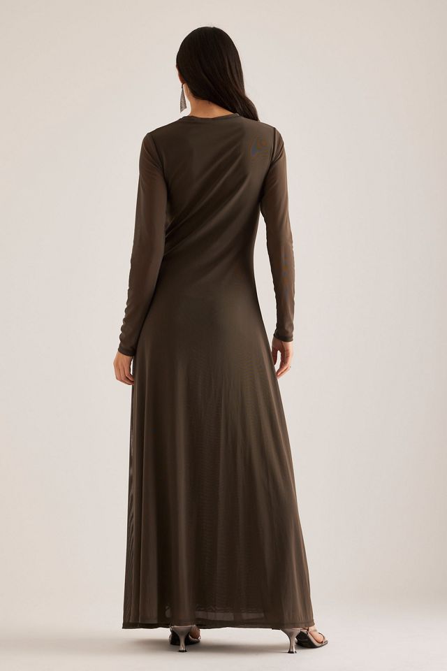 Samsoe Samsoe Saandrea Ruched Mesh Maxi Dress #1