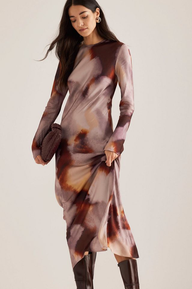 Vestido Maxi de Satén Estampado Saalina Samsoe Samsoe #4