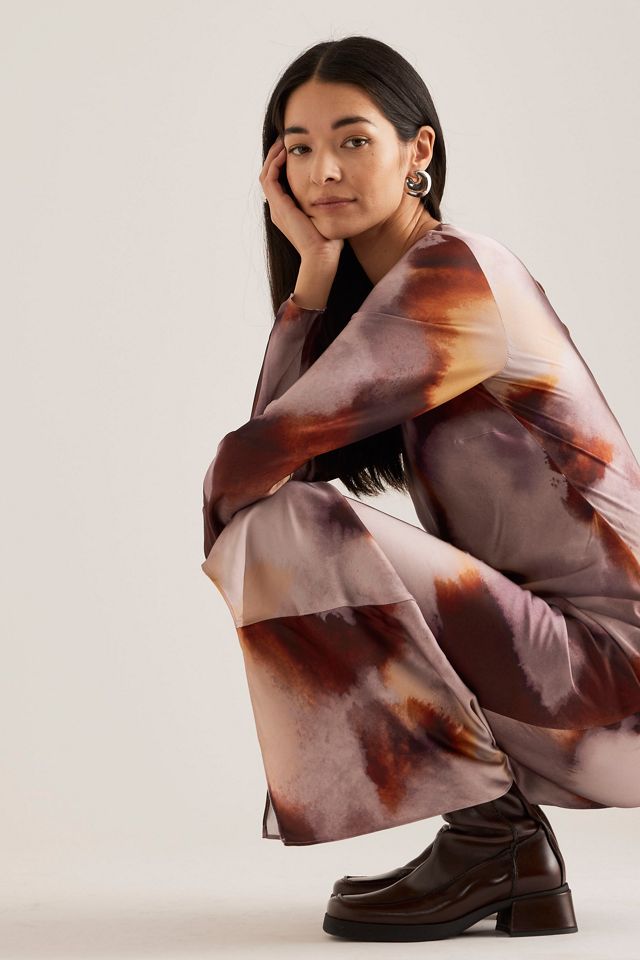 Vestido Maxi de Satén Estampado Saalina Samsoe Samsoe #5