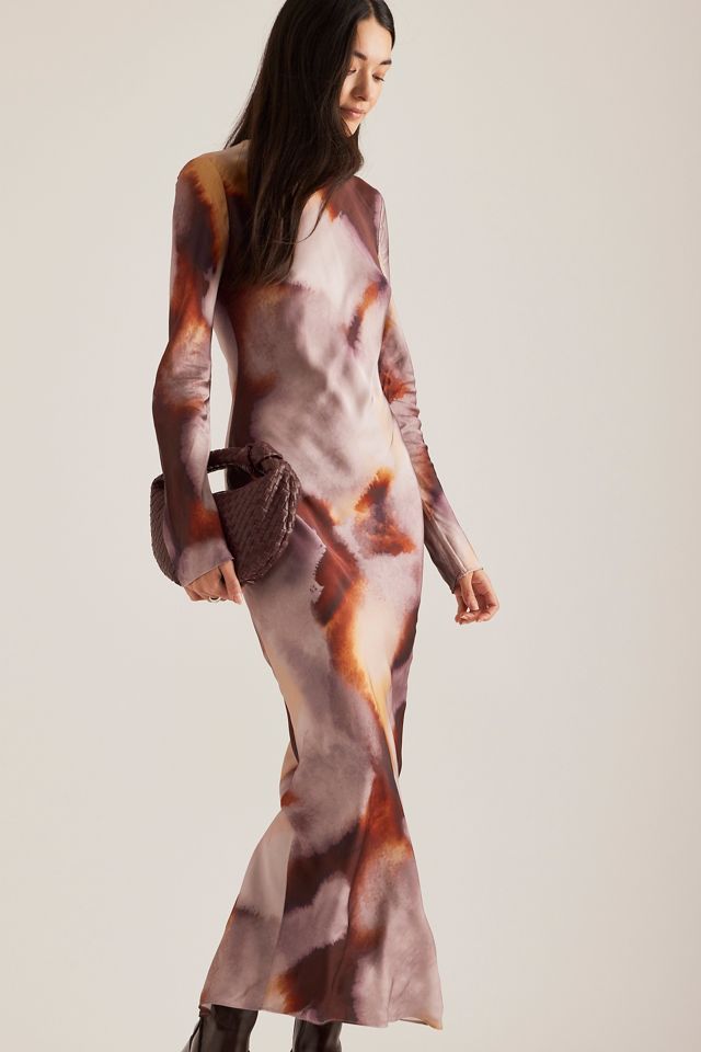 Vestido Maxi de Satén Estampado Saalina Samsoe Samsoe #3