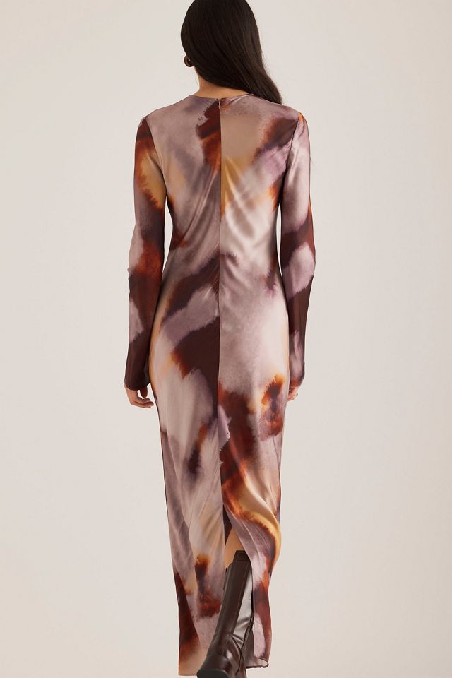 Vestido Maxi de Satén Estampado Saalina Samsoe Samsoe #1