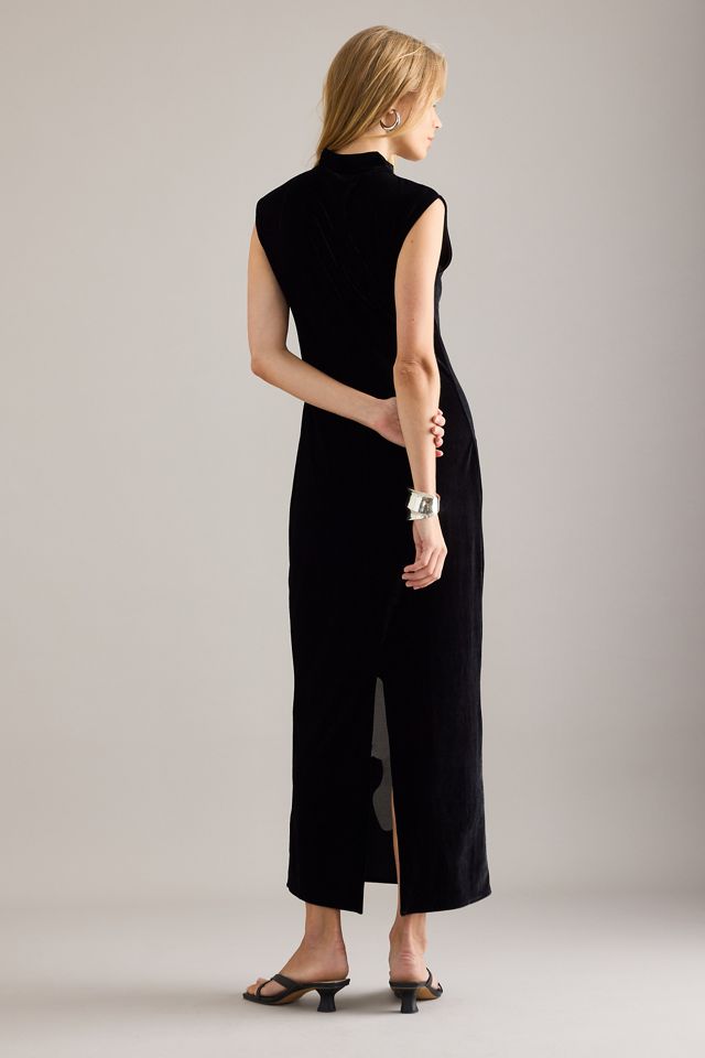 Robe longue en velours à col montant Samsoe Samsoe Sakalani #1