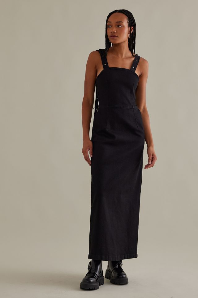 Blanche Noir Buckle-Strap Dungaree Denim Maxi Dress | Anthropologie UK