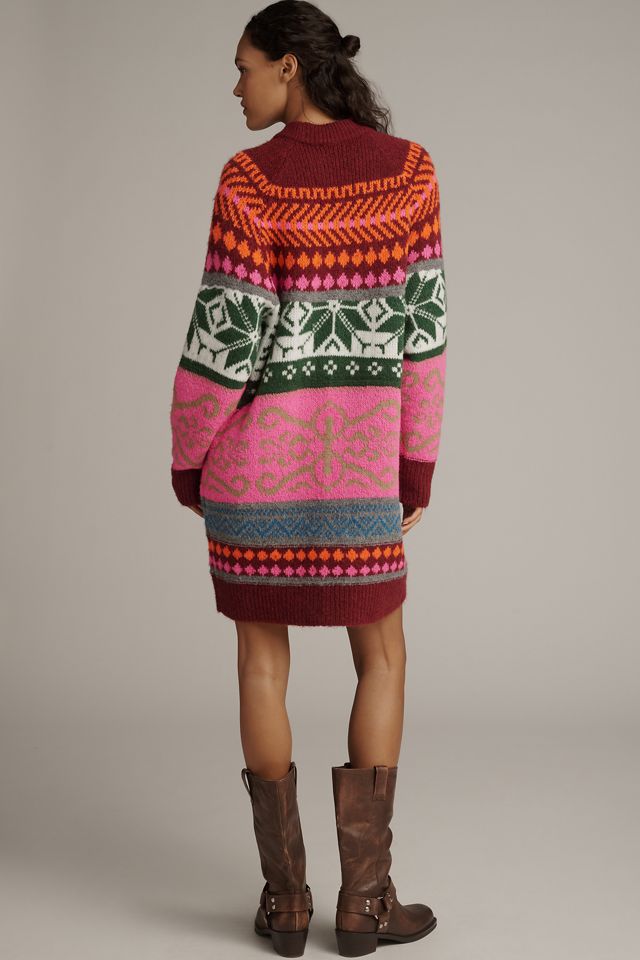 Essentiel Antwerp Long-Sleeve Jacquard Sweater Mini Dress #1