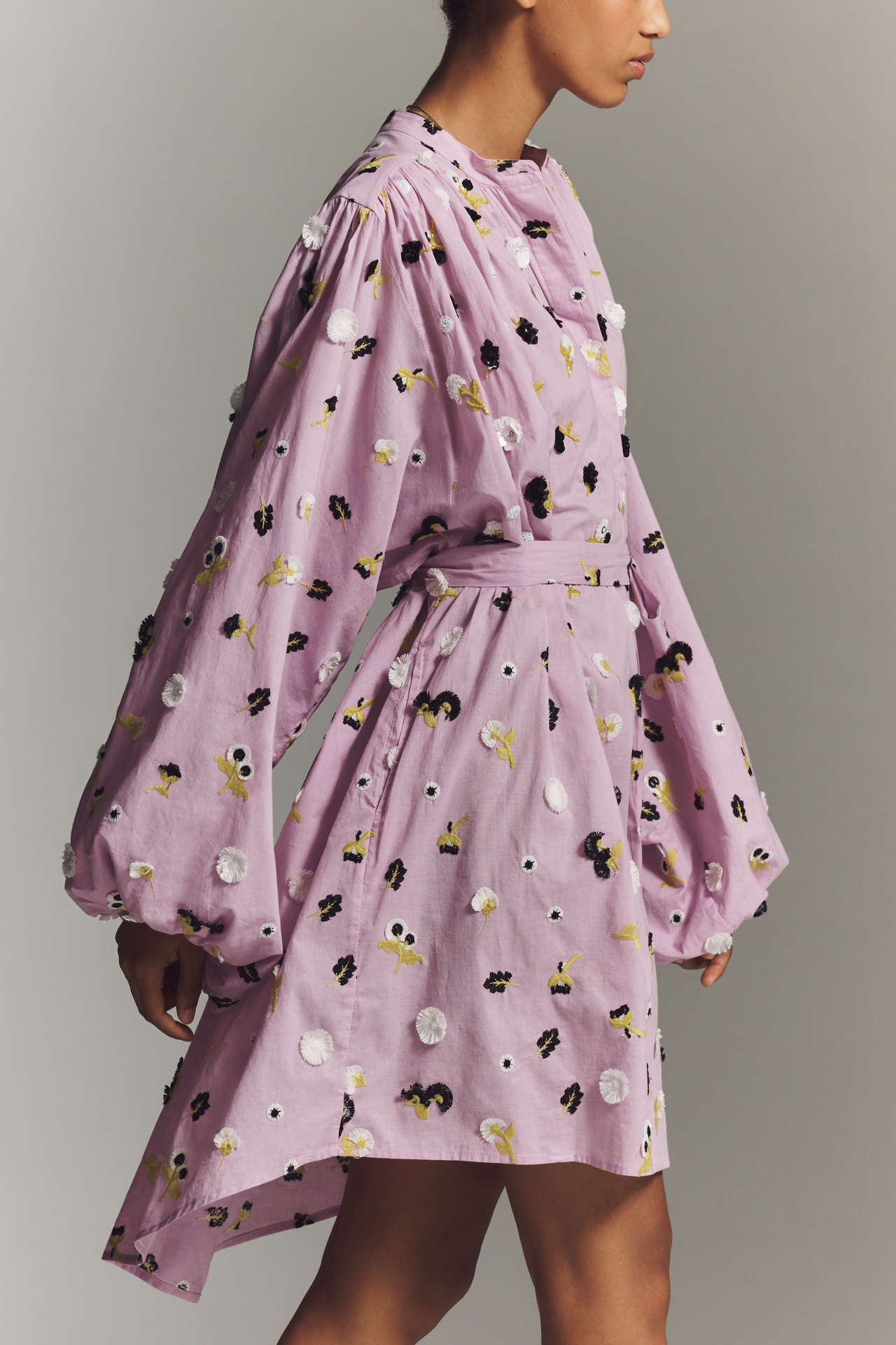 Essentiel Antwerp Jalen Cotton Puff-Sleeve Shirt Dress
