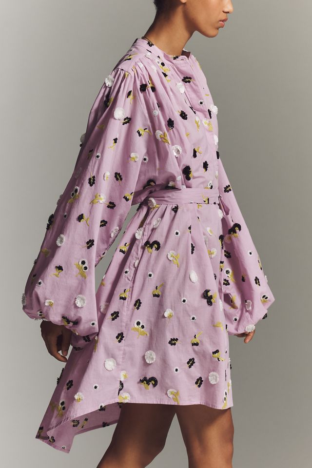 essentiel antwerp pink polka dot dress Essentiel Antwerp Pink White Polka Dot Satin Wrap Midi Dress Sz 6