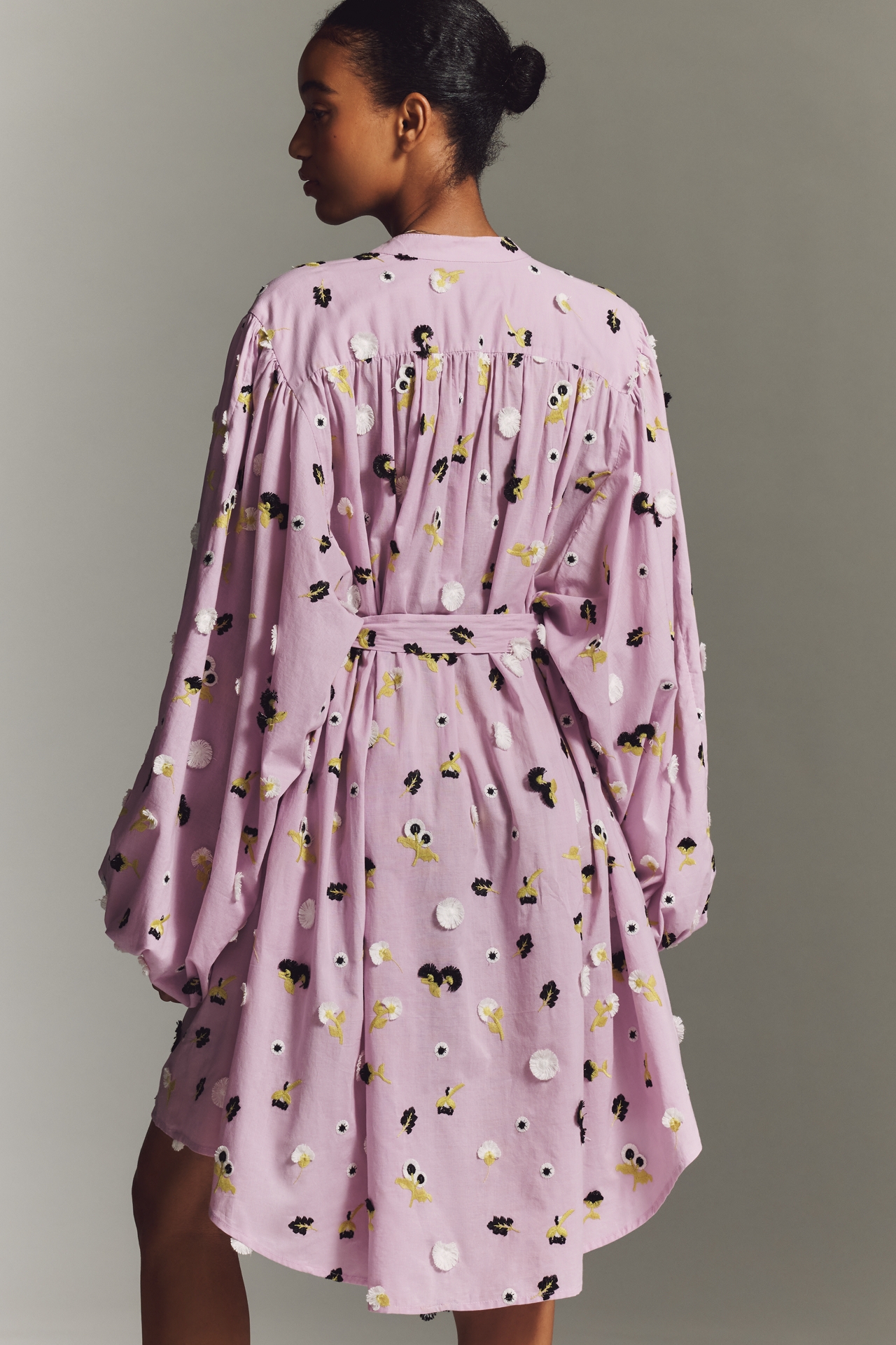 Essentiel Antwerp Jalen Cotton Puff-Sleeve Shirt Dress