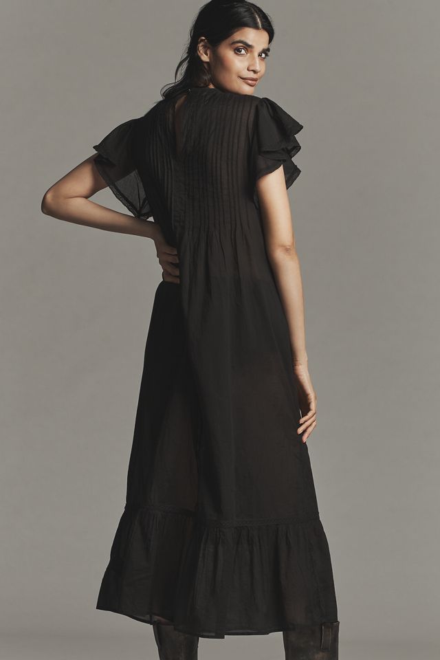 Scotch & Soda Cotton Short-Sleeve Pleated Midi Dress #2