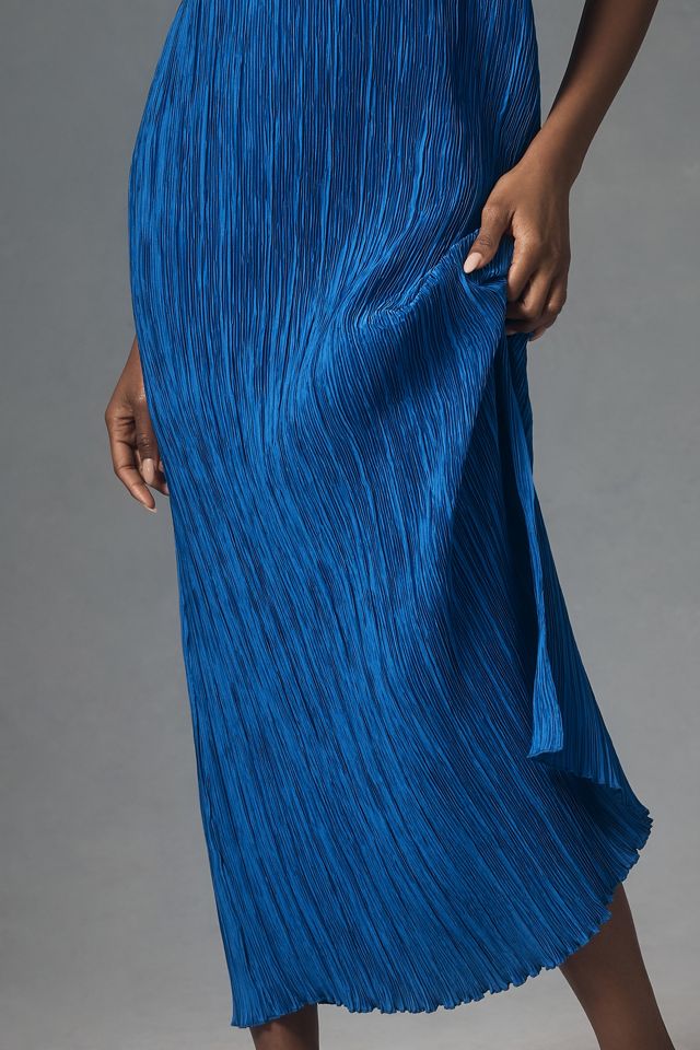 By Anthropologie Halter Plissé Maxi Dress #1