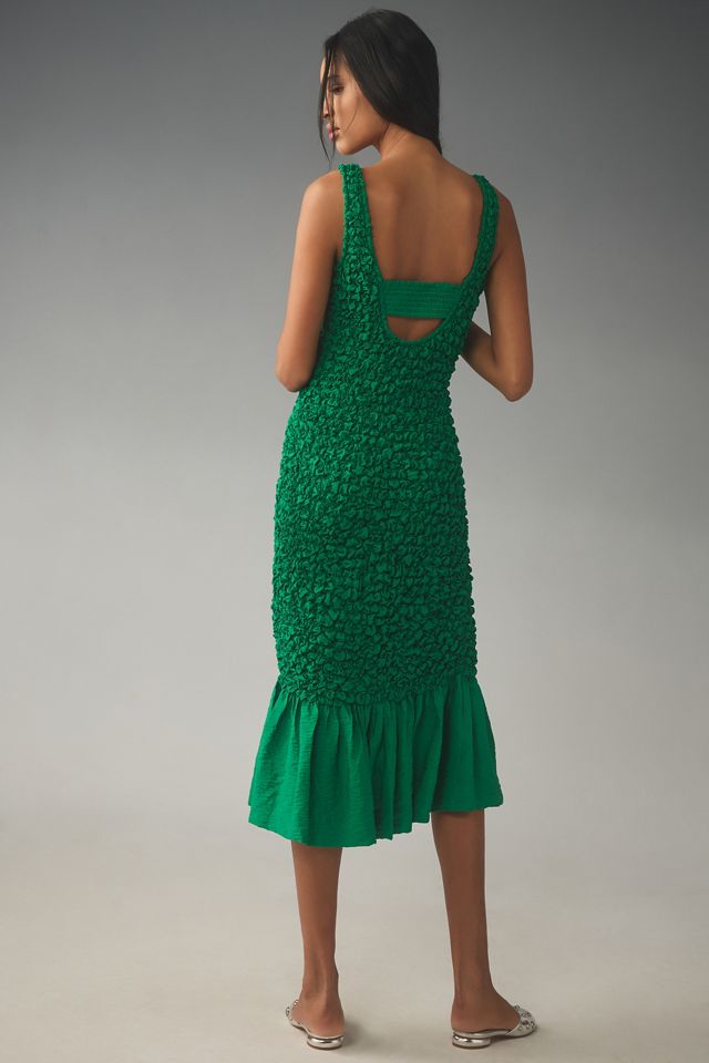 By Anthropologie Square-Neck Pebble-Smocked Dress #2