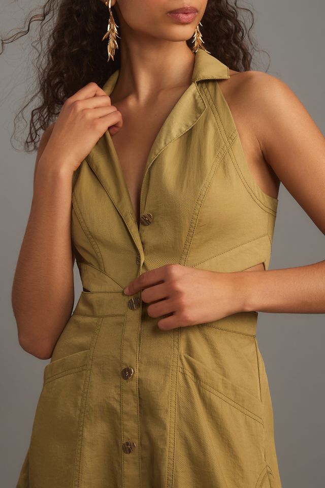 Pilcro Halter Plunge Midi Dress | Anthropologie