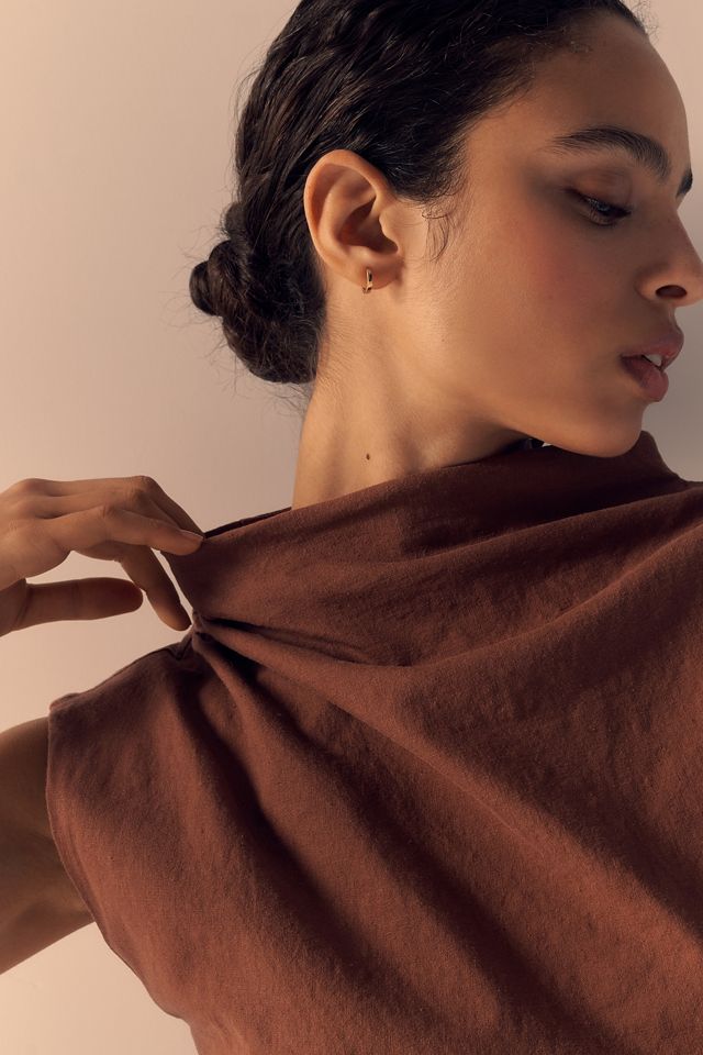 The Linen Maya Ruched Cowl-Neck Dress: Mini Edition #3
