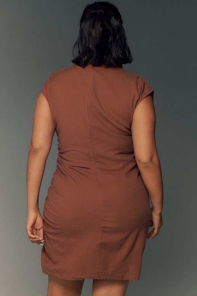 The Linen Maya Ruched Cowl-Neck Dress: Mini Edition #5