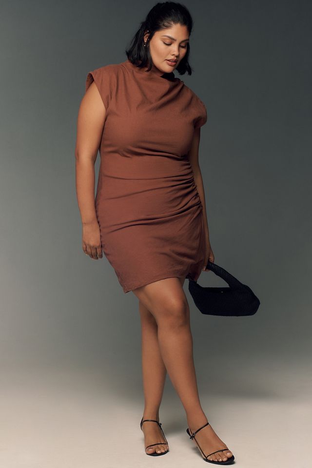 The Linen Maya Ruched Cowl-Neck Dress: Mini Edition #6