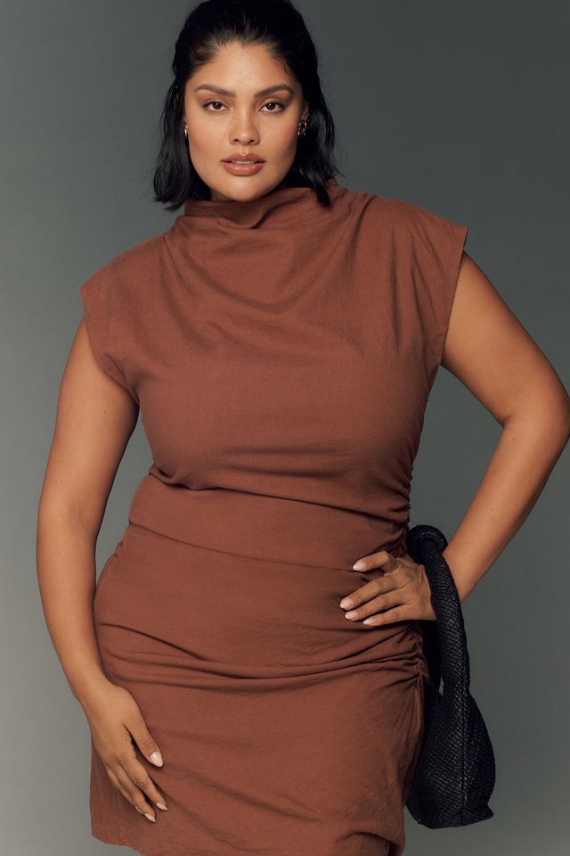 The Linen Maya Ruched Cowl-Neck Dress: Mini Edition #4