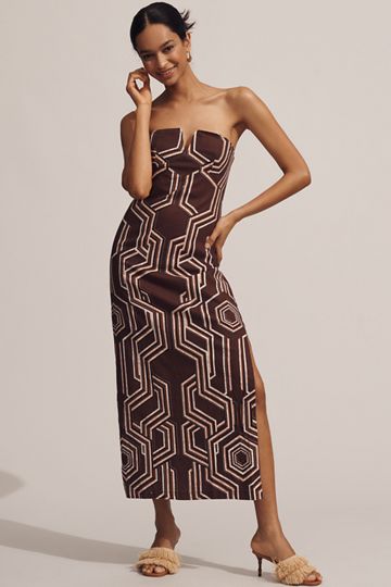 ASTR The Label Lorene Strapless Tweed Top