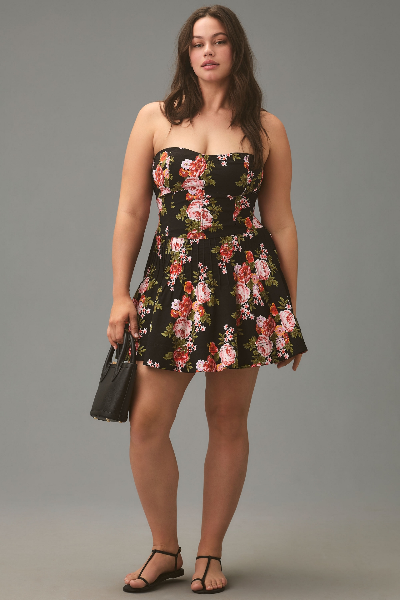 Maeve Strapless Flounce Mini Dress