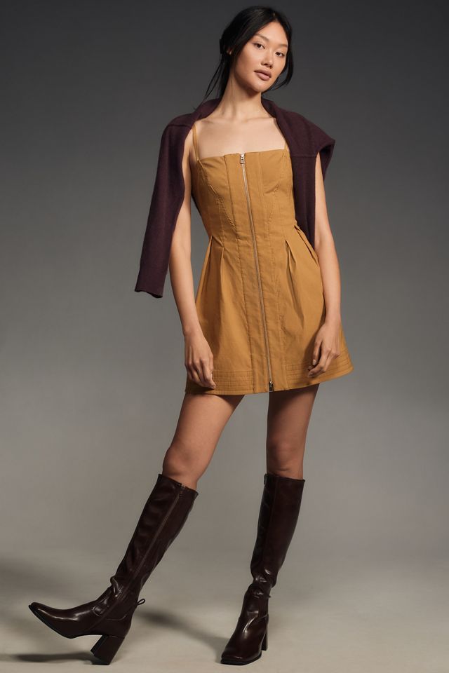 By Anthropologie Structured Zip-Front Mini Dress #4