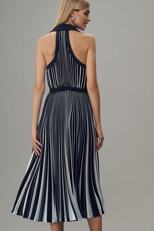 By Anthropologie Halter Pleated Midi Dress #2