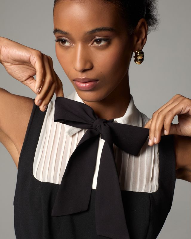 Robe Mini à Col et Nœud Papillon Maeve #3
