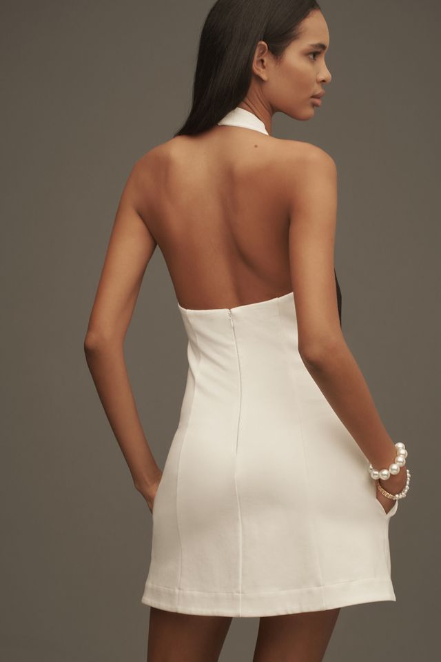 Vestido Mini Línea A con Lazo Delantero y Cuello Halter Maeve #1