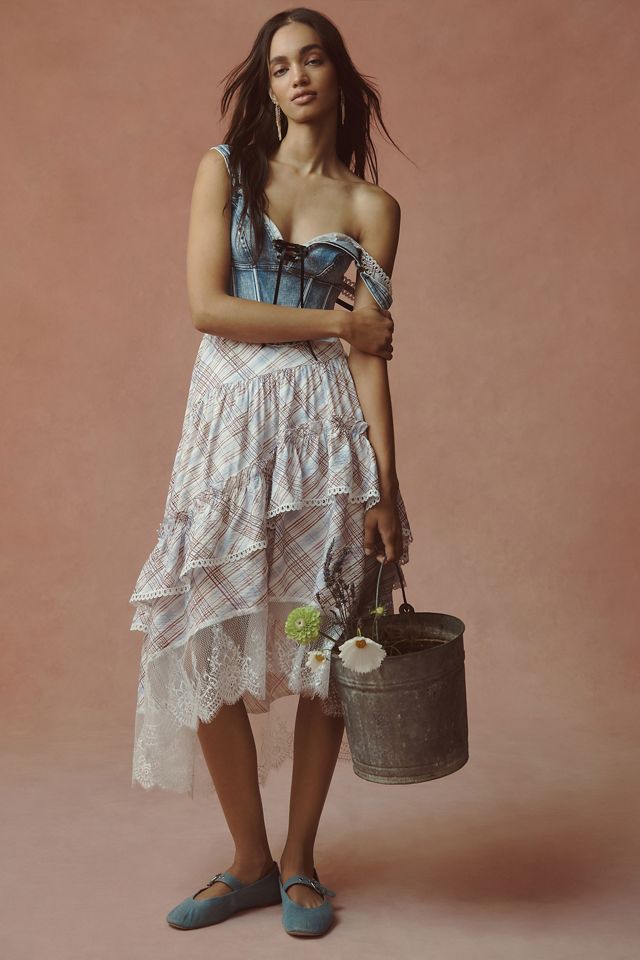 The Bobbi Asymmetrical Ruffle Tiered Midi Dress #4