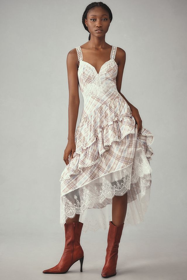 The Bobbi Asymmetrical Ruffle Tiered Midi Dress #2