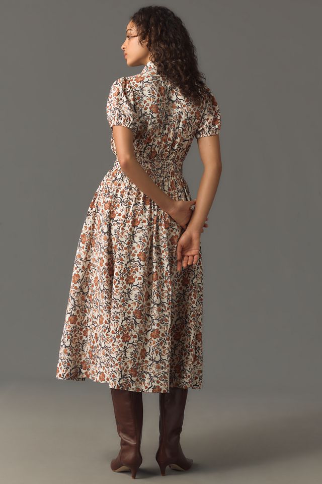 Maeve Short-Sleeve Belted Midi Shirt Dress #2