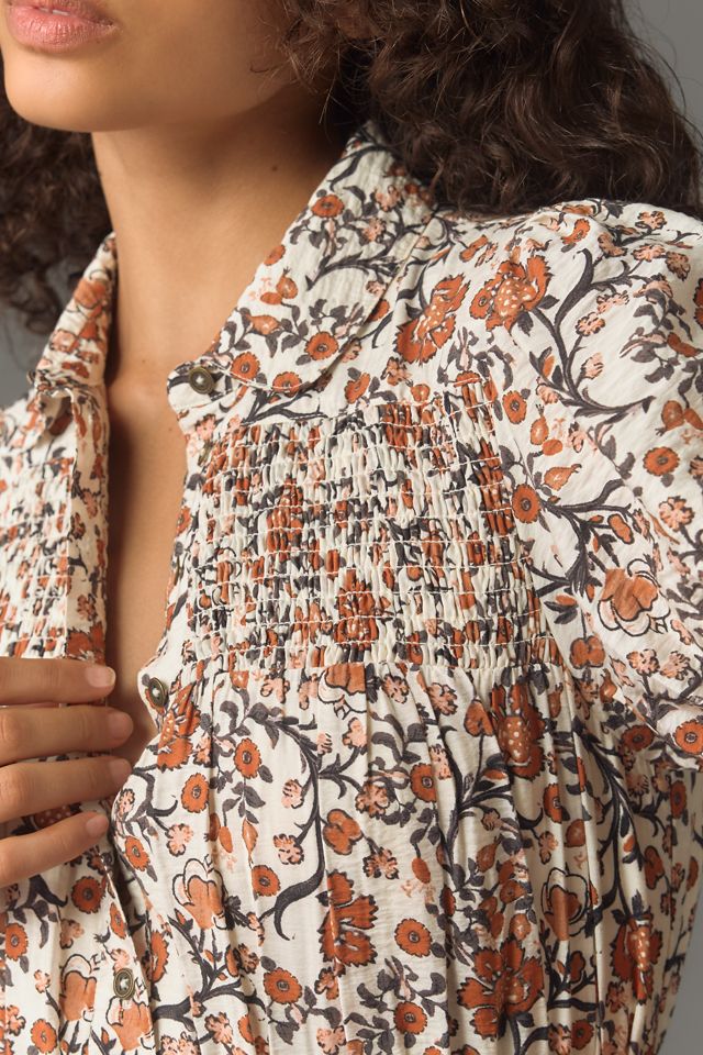 Maeve Short-Sleeve Belted Midi Shirt Dress #3