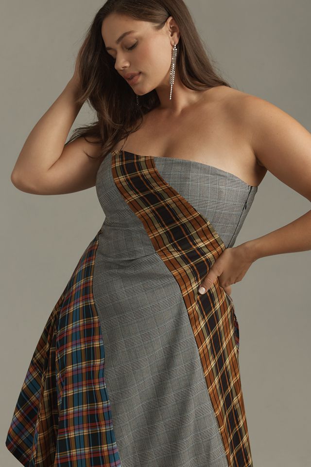 Maeve Strapless Asymmetrical Midi Dress #7