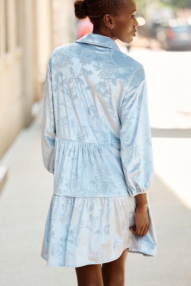 Maeve Bettina Velvet Tiered Mini Shirtdress #2
