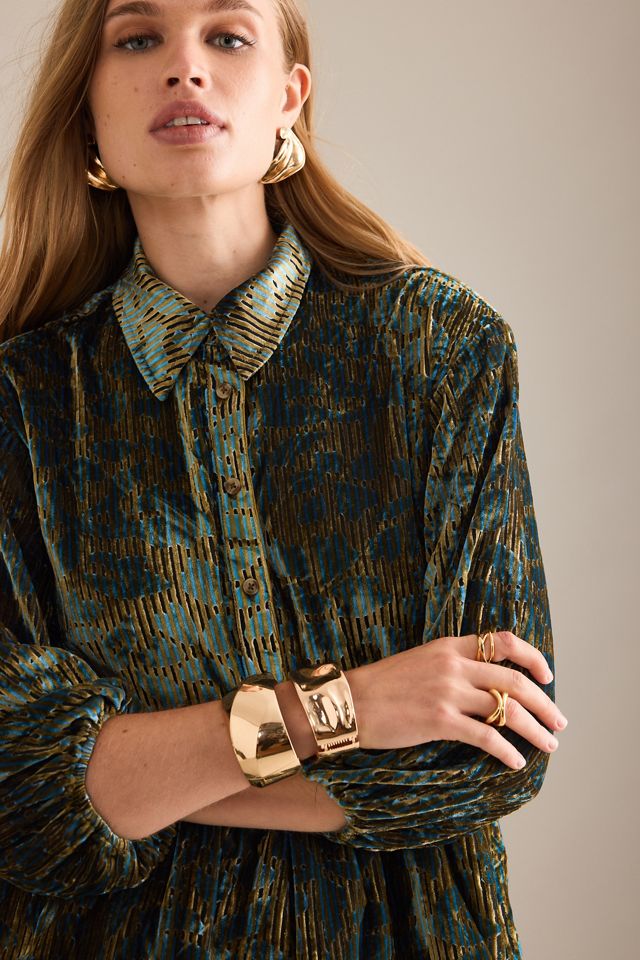 The Bettina Tiered Shirt Dress by Maeve: Mini Velvet Edition #4