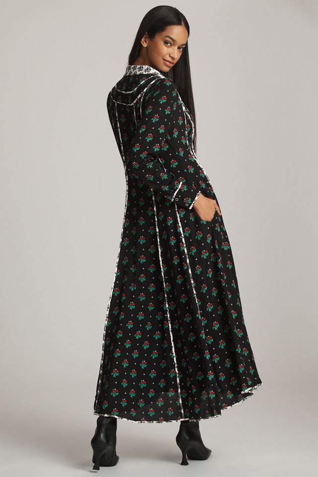 By Anthropologie Long-Sleeve Midi Shirt Dress #1