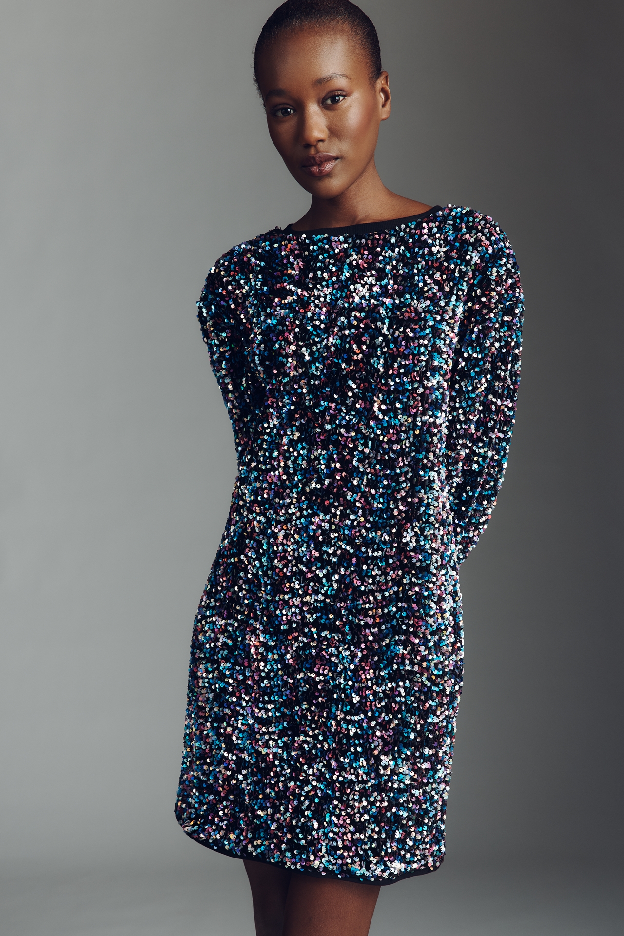 By Anthropologie Velvet Sequin Mini Dress