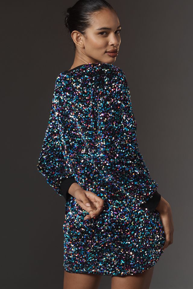 By Anthropologie Velvet Sequin Mini Dress #2