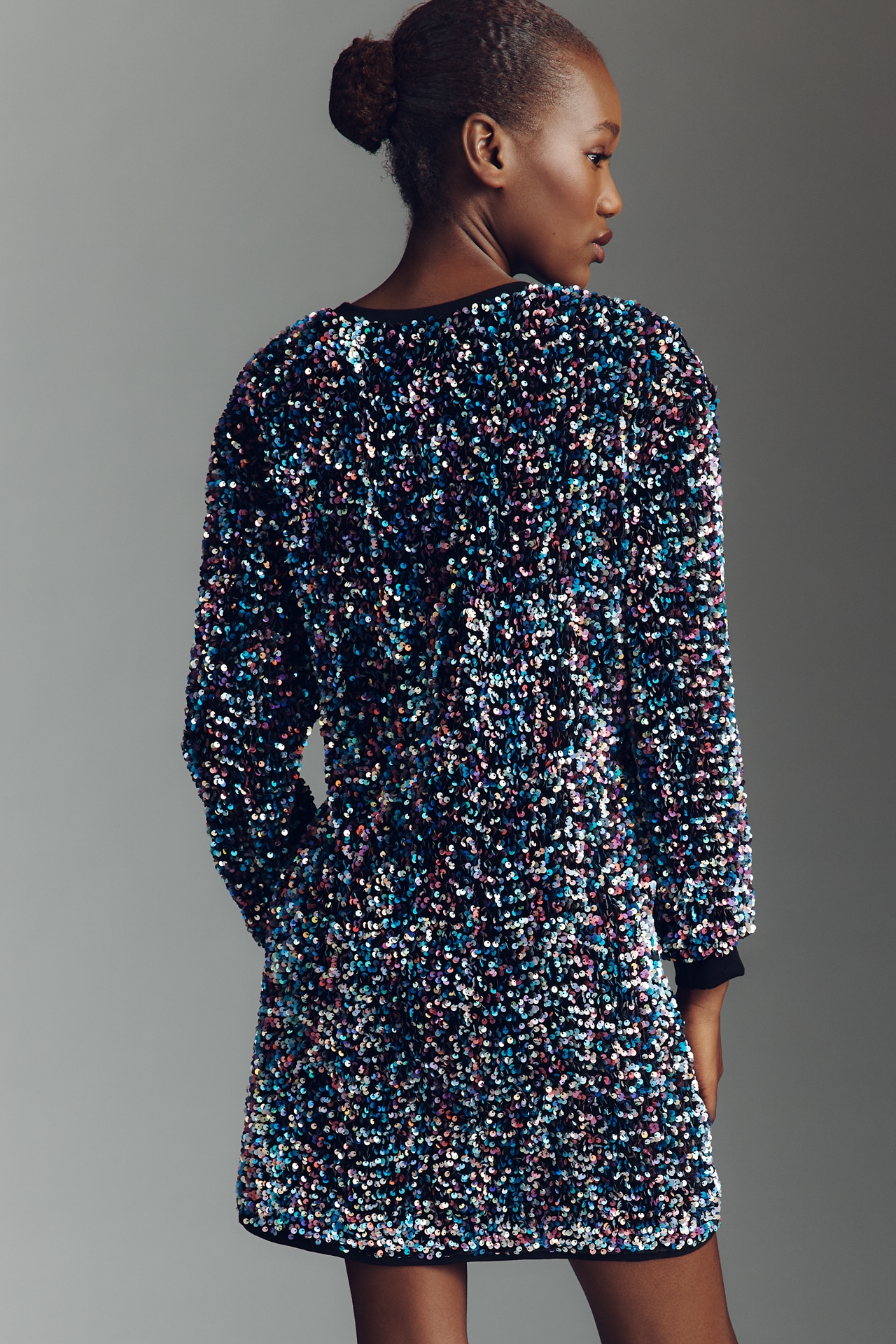 By Anthropologie Velvet Sequin Mini Dress