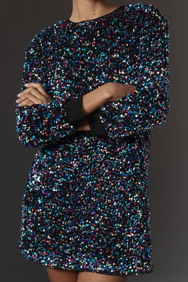By Anthropologie Velvet Sequin Mini Dress #4