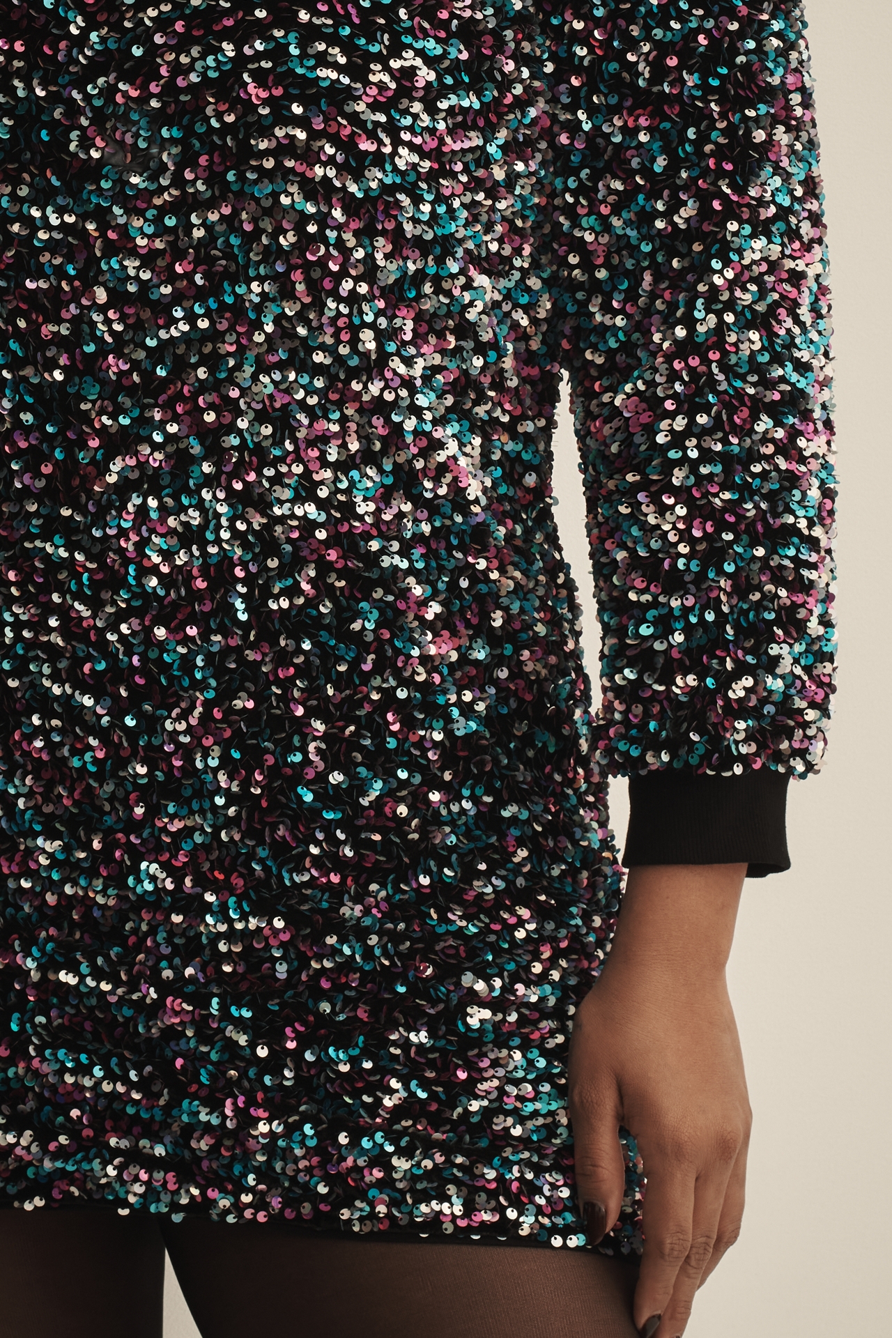 By Anthropologie Velvet Sequin Mini Dress