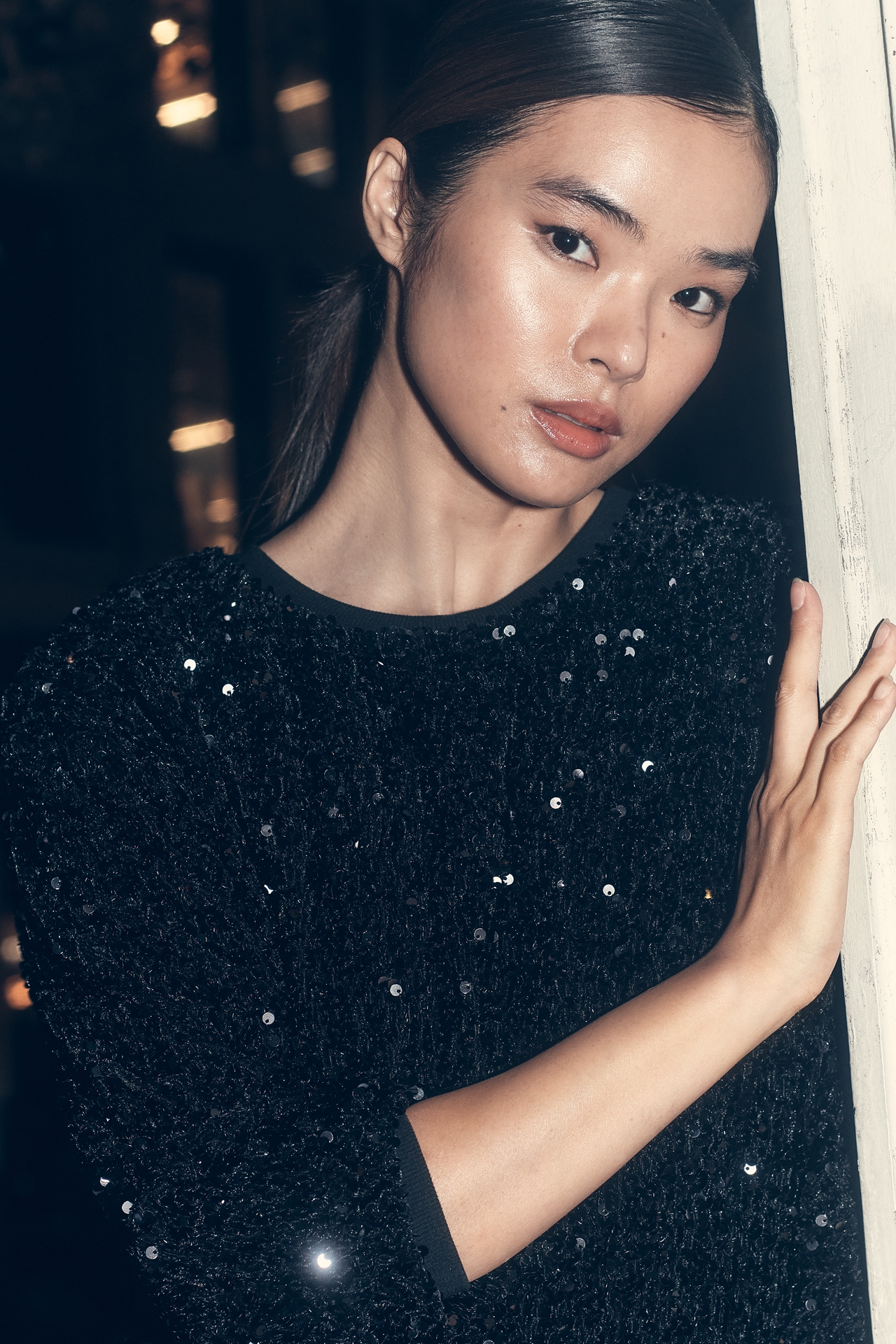 By Anthropologie Velvet Sequin Mini Dress
