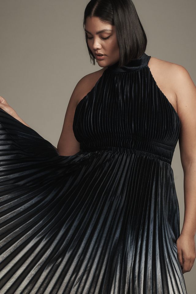 By Anthropologie Pleated Halter Midi Dress #4