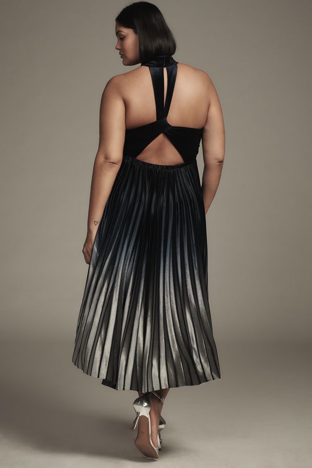 By Anthropologie Pleated Halter Midi Dress #5