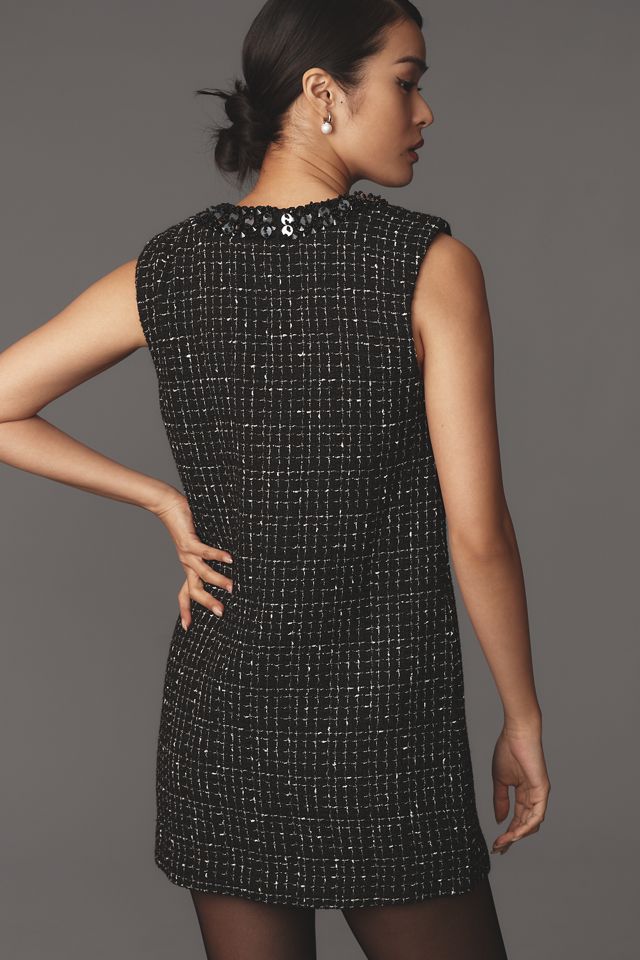 Maeve V-Neck Tweed Mini Dress #1