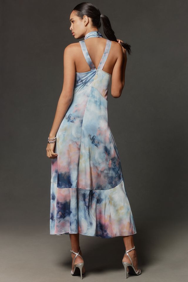 By Anthropologie Sleeveless Halter A-Line Midi Dress #1