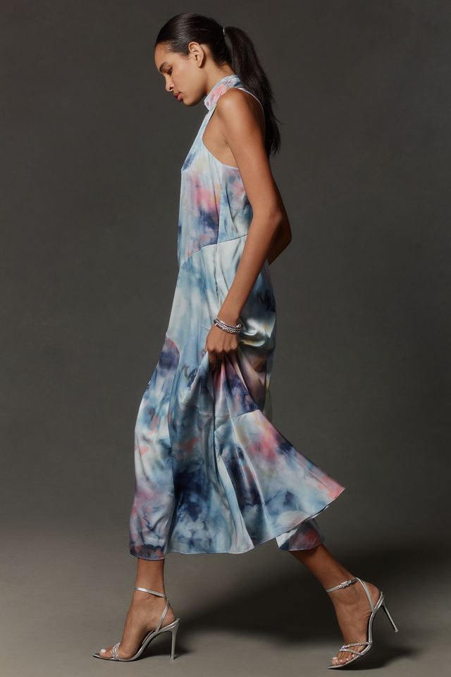 By Anthropologie Sleeveless Halter A-Line Midi Dress #3