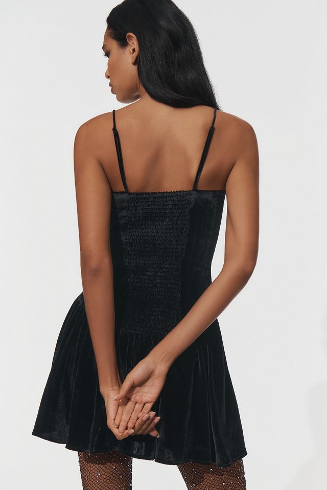 Maeve Drop-Waist Velvet Mini Dress #1