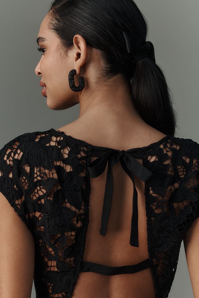 By Anthropologie Short-Sleeve Cutout Maxi Dress #1
